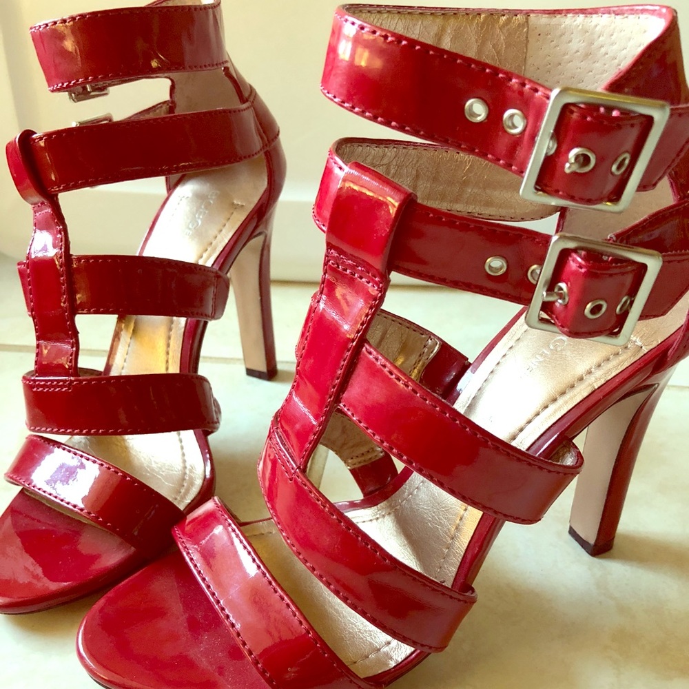 Bcbgeneration Euc Red Gladiator Heels Size 8 - image 1